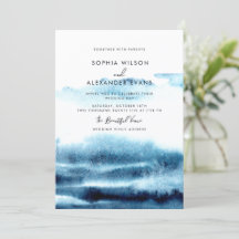 Invitations de mariage aquarelle moderne.