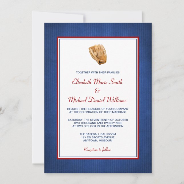 Invitations de mariage au baseball (Devant)