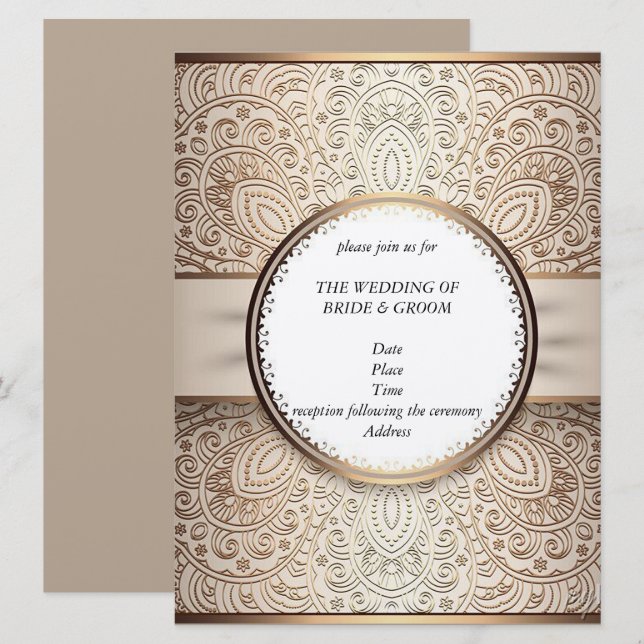 Invitations de mariage au champagne chic (Devant / Derrière)