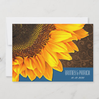 Invitations de mariage au tournesol du pays bleu B