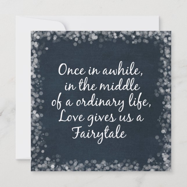 Invitations de mariage avec citation d'amour (Devant)