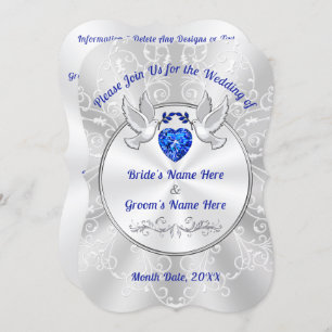 Invitations de mariage avec des Inséparables, Coeu