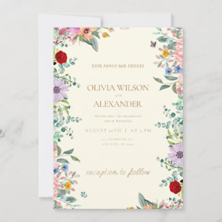 Invitations de mariage avec fleurs de printemps