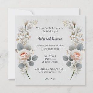 Invitations de mariage avec une frontière fleurie.