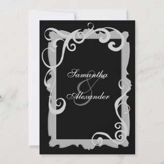 Invitations de mariage Black/Silver-Grey
