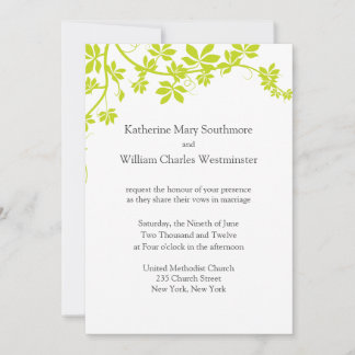 Invitations De Mariage Blanc Et Chartreuse