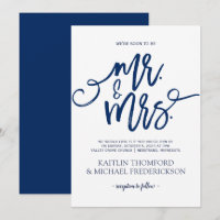 Invitations de mariage bleu marine - Script de bro
