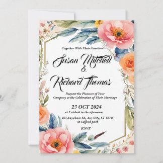 Invitations de mariage botanique de printemps
