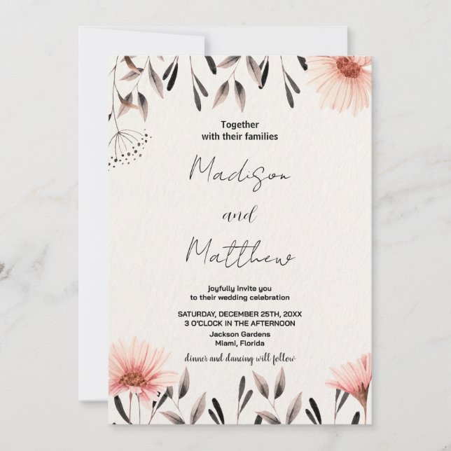 Invitations de mariage Brown (Devant)