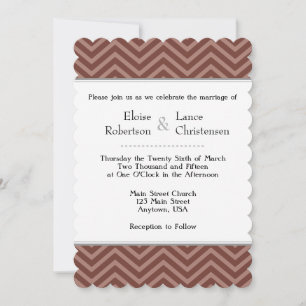 Invitations de mariage Brown Chevron