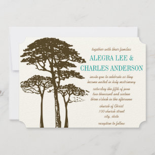 Invitations de mariage Brown de chêne