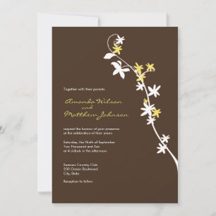 Invitations de mariage Brown et jaunes