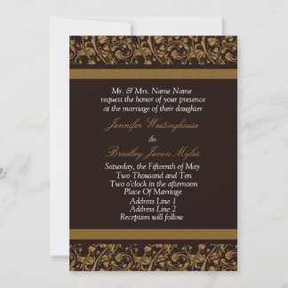 Invitations De Mariage Brown Et Tan
