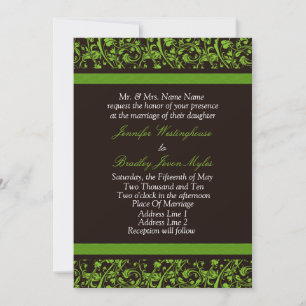Invitations De Mariage Brown Et Vert