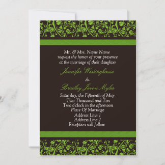 Invitations De Mariage Brown Et Vert