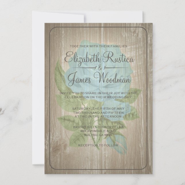 Invitations de mariage Brown Rustique Floral (Devant)