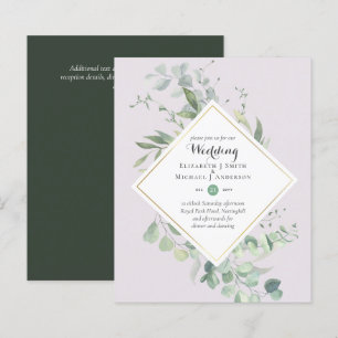 Invitations de mariage BUDGET Verdure Eucalyptus