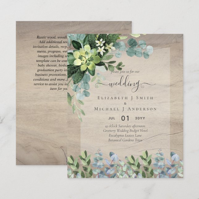 INVITATIONS DE MARIAGE BUDGÉTAIRE DATES D'ÉPARGNE  (Devant / Derrière)