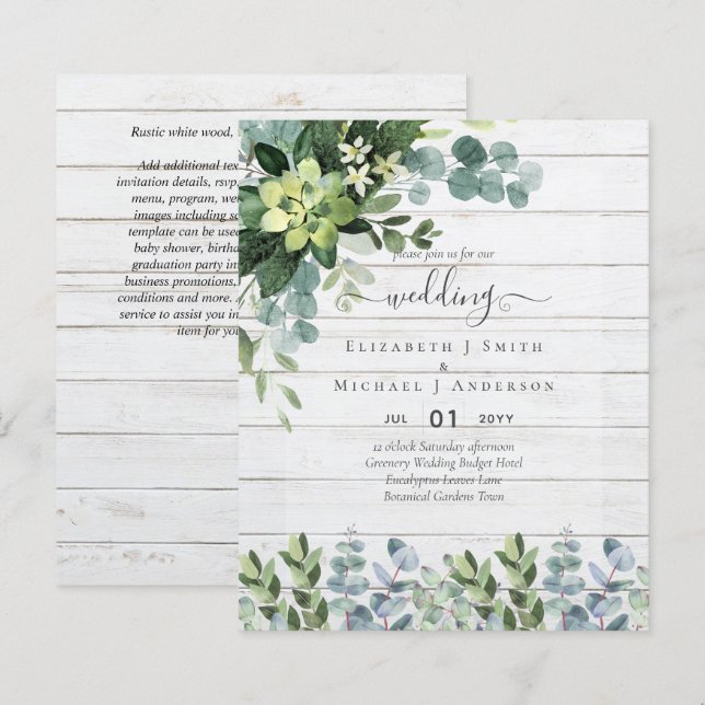 INVITATIONS DE MARIAGE BUDGÉTAIRE DATES D'ÉPARGNE  (Devant / Derrière)