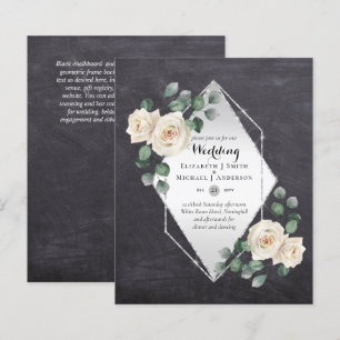INVITATIONS DE MARIAGE BUDGÉTAIRE - Roses blanches