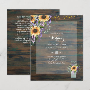 INVITATIONS DE MARIAGE BUDGÉTAIRE - Tournesols rus
