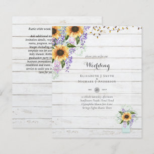 INVITATIONS DE MARIAGE BUDGÉTAIRE - Tournesols rus