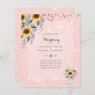 INVITATIONS DE MARIAGE BUDGÉTAIRE - Tournesols rus