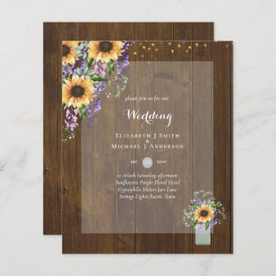 INVITATIONS DE MARIAGE BUDGÉTAIRE - Tournesols rus