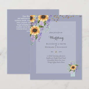 INVITATIONS DE MARIAGE BUDGÉTAIRE - Tournesols rus