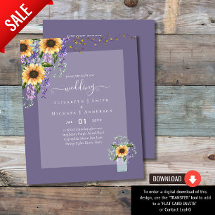 INVITATIONS DE MARIAGE BUDGÉTAIRE Tournesols rusti