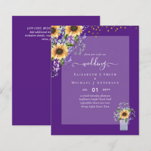 INVITATIONS DE MARIAGE BUDGÉTAIRE Tournesols rusti