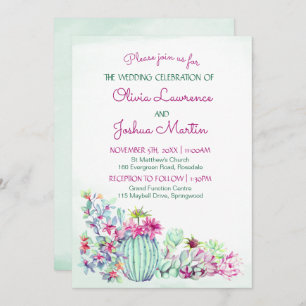 Invitations de mariage Cactus