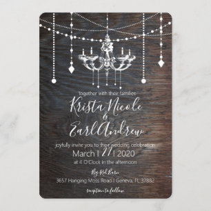 Invitations de Mariage campagnard de lustre rustiq
