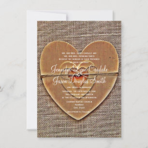 Invitations de Mariage campagnard en bois rustique