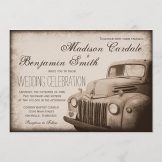 Invitations de Mariage campagnard Vintage Rustic O