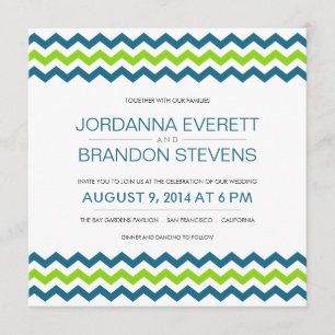 Invitations de mariage Carré Chevron Zig-Zag