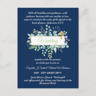 Invitations de mariage catholique moderne Botaniqu