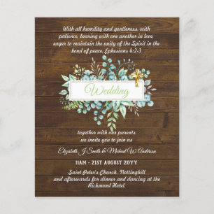 Invitations de mariage catholique moderne Botaniqu