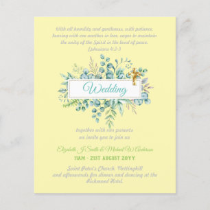 Invitations de mariage catholique moderne verdure