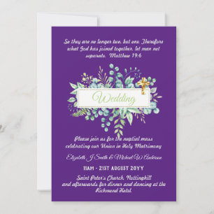 Invitations de mariage catholique Verdure botaniqu