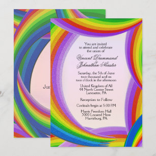 Invitations de mariage chaotique arc-en-ciel