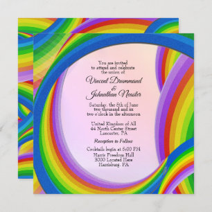 Invitations de mariage chaotique arc-en-ciel