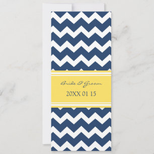 Invitations de mariage Chevron jaune bleu