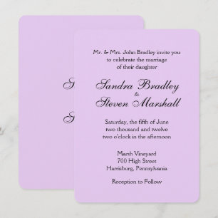 Invitations de mariage classique de lavande
