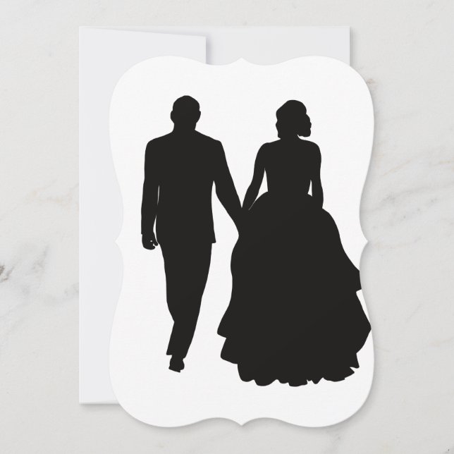 Invitations de mariage Couple Silhouette (Devant)