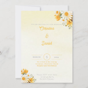 Invitations de mariage Daisy et Sunflower
