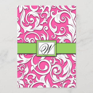 Invitations de mariage damassé de roses indien et