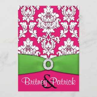 Invitations de mariage damassé de roses indien et