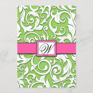 Invitations de mariage damassé de roses indien et