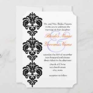 Invitations de Mariage damassé noir